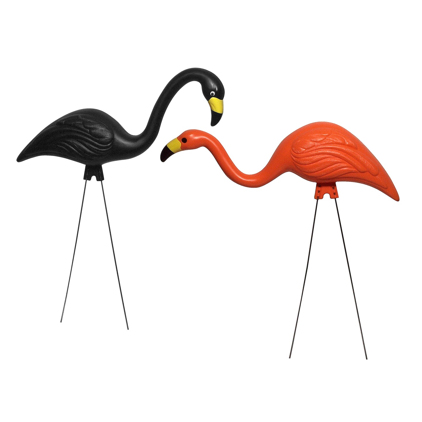 Spooky Mingos - Flamingos - Orange and Black - 2 Pack