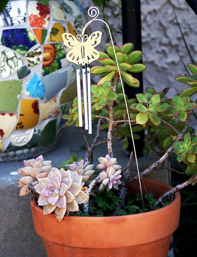 Jacob's Musical Chimes hand tuned chime. butterfly planter chime.