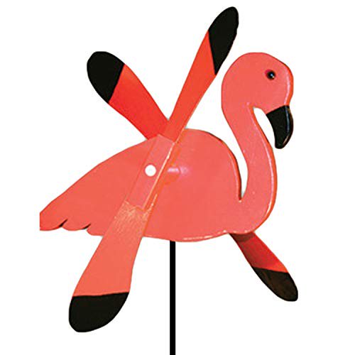 Pink flamingo whirly birds are the best addition to every garden! These are handmade out of 1" thick high-quality signboard, complete with vinyl wings. Amish made in the USA.
