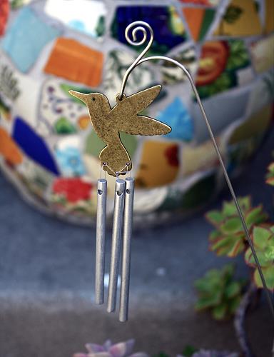 Jacob's Musical Chimes hand tuned chime. hummingbird planter chime.