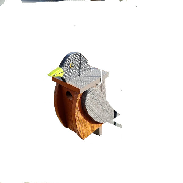 Robin birdfeeder, made by the Amish out of quality wood, painted with exterior paint. Made in the USA.