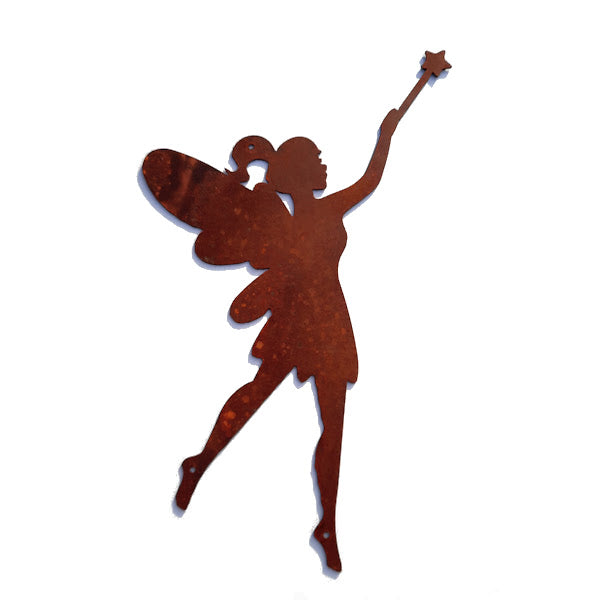 Rustic Metal Fairy Sign Standing With a Wand