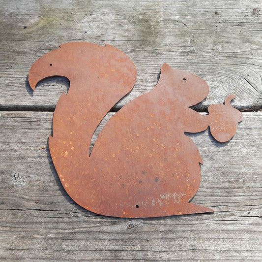 Rustic Metal Sign Cut-Out - Squirrel