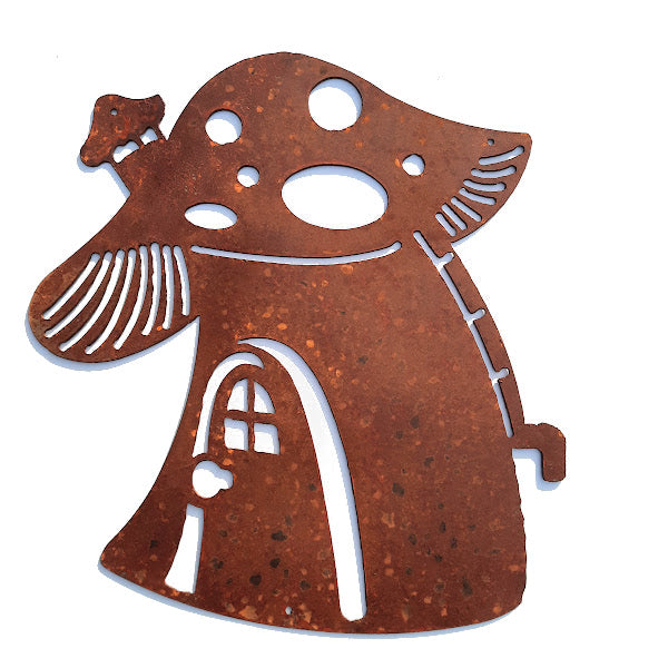 Rustic Metal Cut-Out Sign - Toadstool