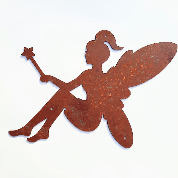 Rustic Metal Cut-Out Sign - Fairy