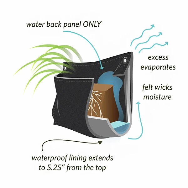 Indoor/Outdoor Vertical Garden - Pro Jr. I Pocket Wall Planter - Jr. Black - One Pocket