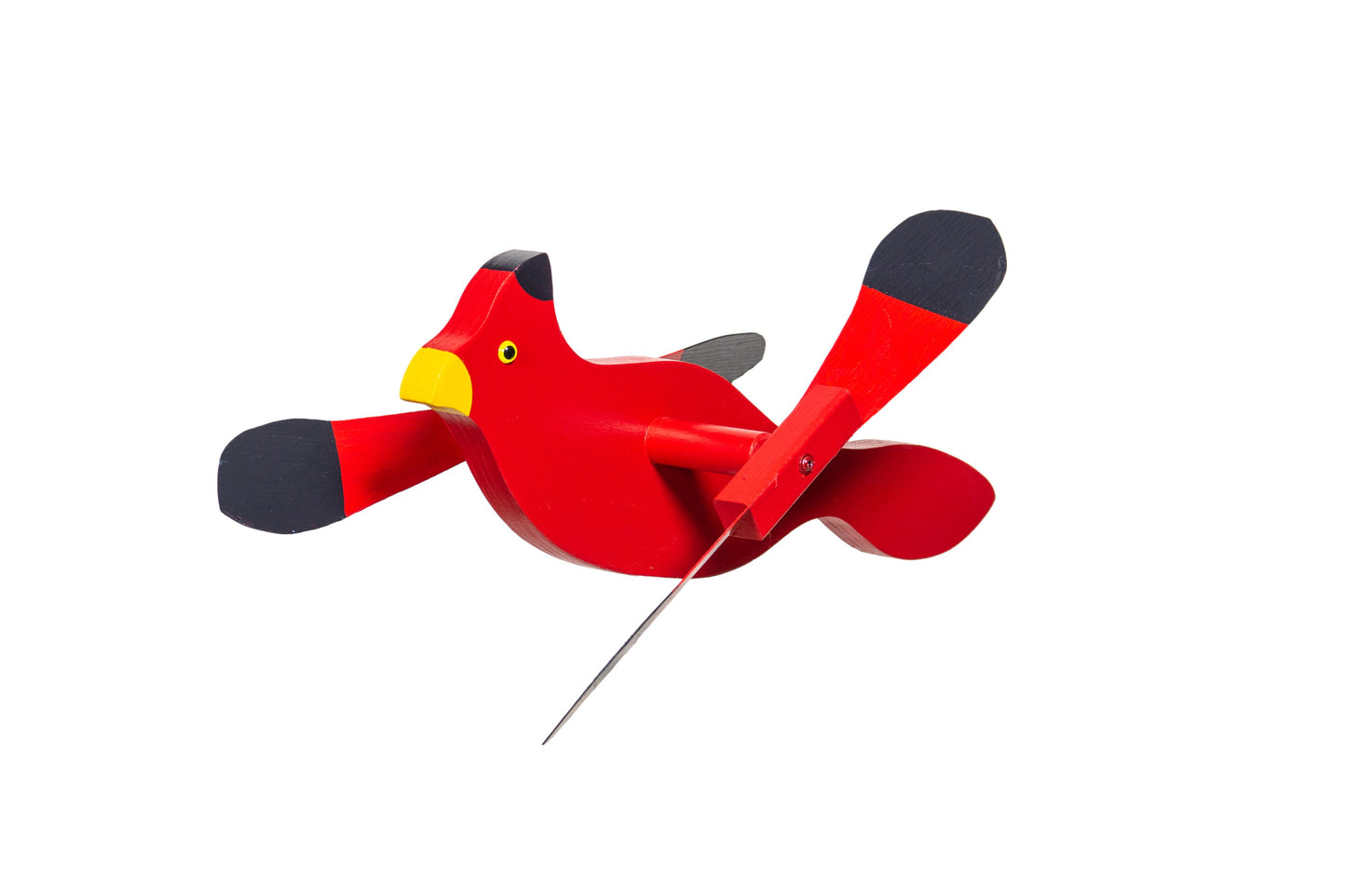 Cardinal whirly birds are the best addition to every garden! These are handmade out of 1" thick high-quality signboard, complete with vinyl wings. Amish made in the USA.