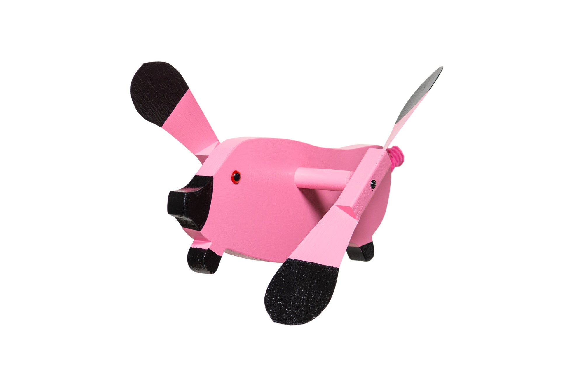 Pink flying pig whirly birds are the best addition to every garden! These are handmade out of 1" thick high-quality signboard, complete with vinyl wings. Amish made in the USA.