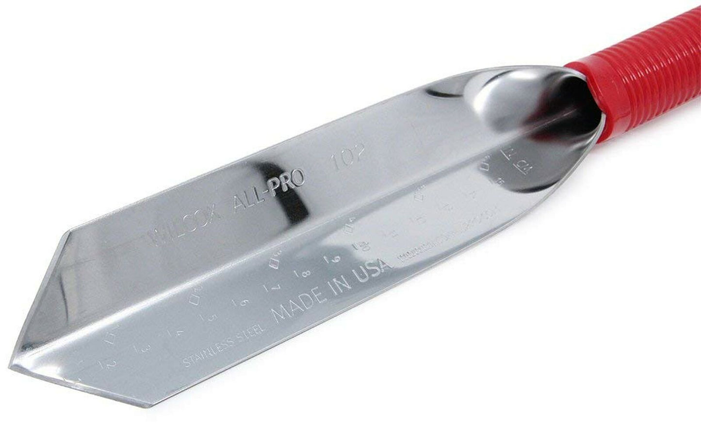 Wilcox 12 inch stainless steel trowel with red handle