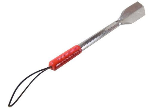 Wilcox 22 inch stainless steel trowel with red handle and leather wrist strap