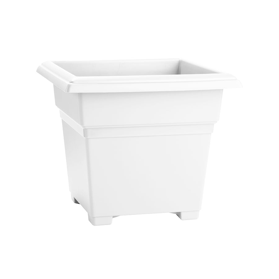 plastic planter tubs Novelty Countryside Square Tub Planter, White, 14-Inch