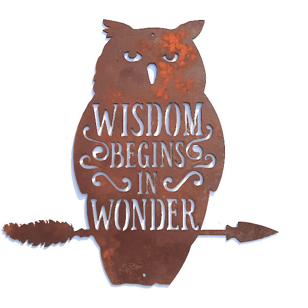 Rustic Metal Cut-Out Sign - Owl