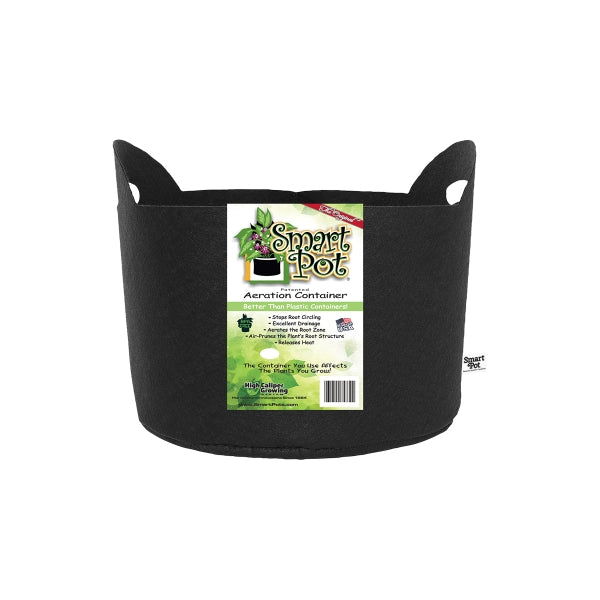 smart pot 15 gallon fabric planter Smart Pot Black 5 Gallon w/ handles